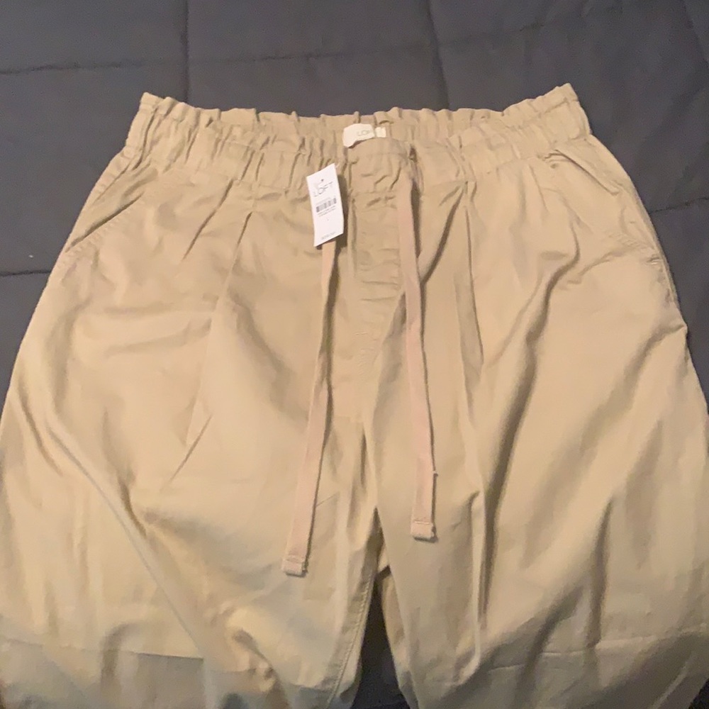 Loft Poplin Jogger Canvas Tan Pants (L)